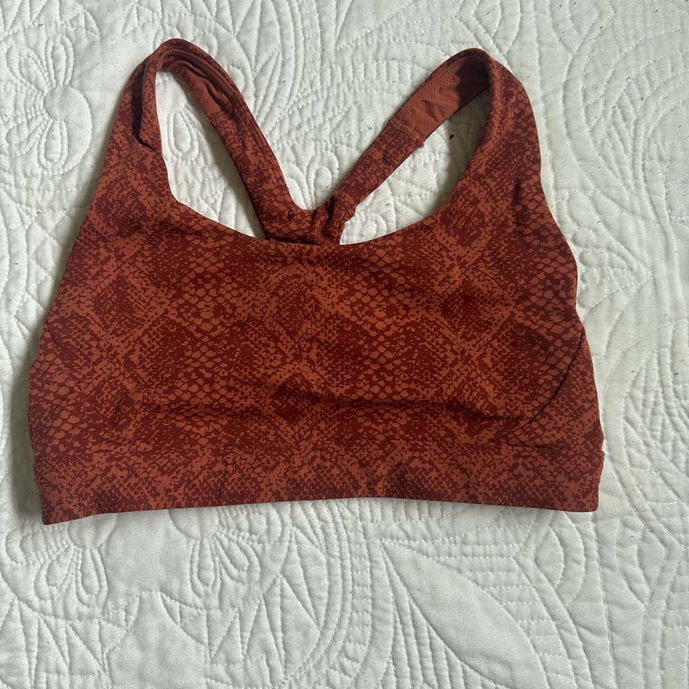 Orange Snake Skin Athleta Sports Bra